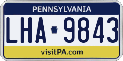PA license plate LHA9843