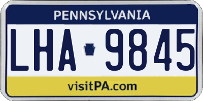 PA license plate LHA9845
