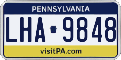 PA license plate LHA9848