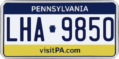 PA license plate LHA9850