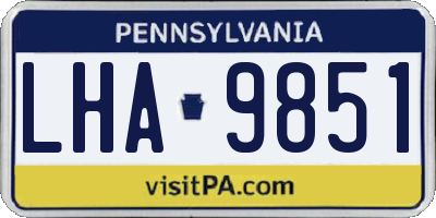 PA license plate LHA9851