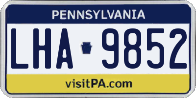 PA license plate LHA9852