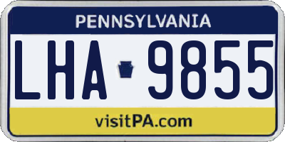 PA license plate LHA9855