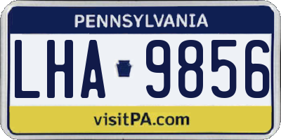 PA license plate LHA9856