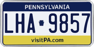 PA license plate LHA9857