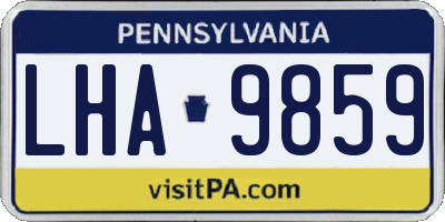 PA license plate LHA9859