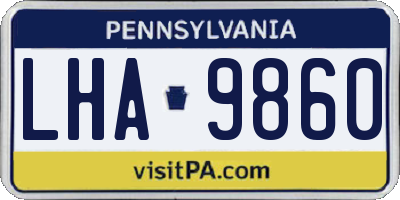 PA license plate LHA9860