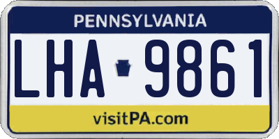 PA license plate LHA9861
