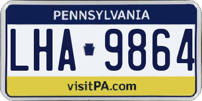 PA license plate LHA9864
