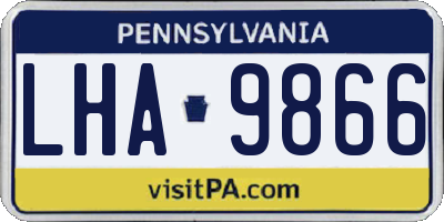 PA license plate LHA9866