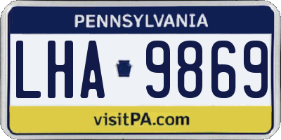 PA license plate LHA9869