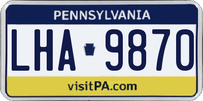 PA license plate LHA9870