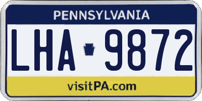 PA license plate LHA9872
