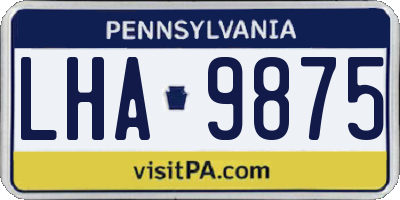 PA license plate LHA9875