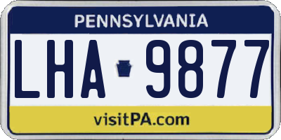 PA license plate LHA9877