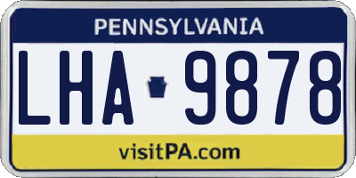 PA license plate LHA9878