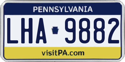 PA license plate LHA9882