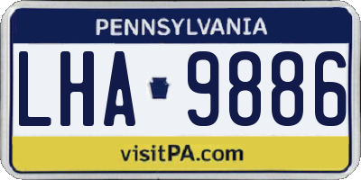PA license plate LHA9886