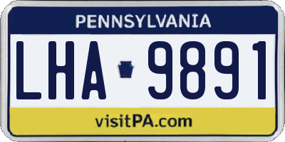 PA license plate LHA9891