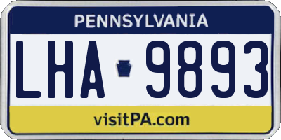 PA license plate LHA9893