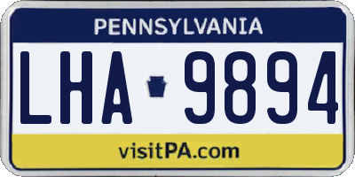 PA license plate LHA9894