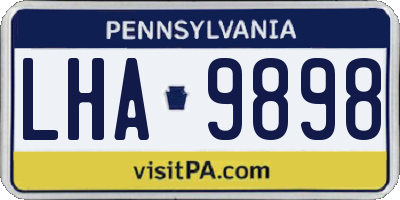 PA license plate LHA9898