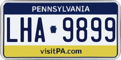 PA license plate LHA9899