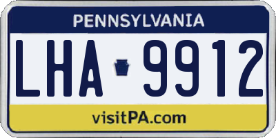 PA license plate LHA9912