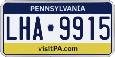 PA license plate LHA9915