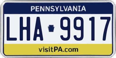 PA license plate LHA9917