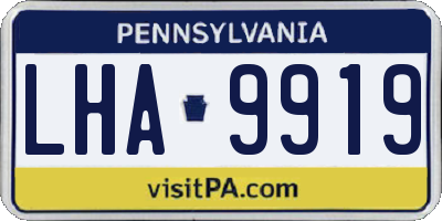 PA license plate LHA9919