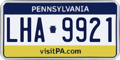 PA license plate LHA9921