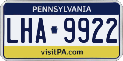PA license plate LHA9922
