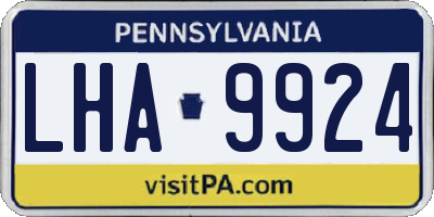 PA license plate LHA9924