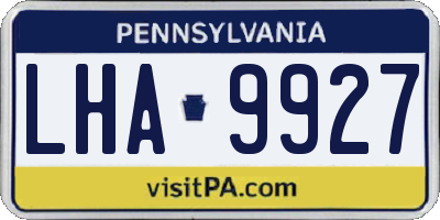 PA license plate LHA9927