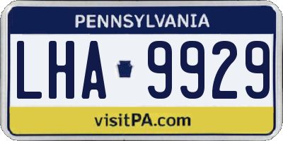 PA license plate LHA9929
