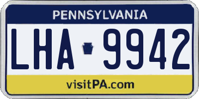 PA license plate LHA9942