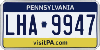 PA license plate LHA9947