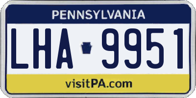 PA license plate LHA9951