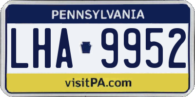 PA license plate LHA9952
