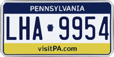 PA license plate LHA9954