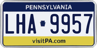 PA license plate LHA9957