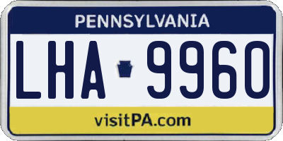PA license plate LHA9960