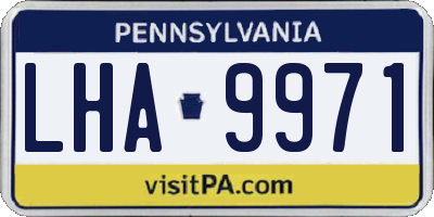 PA license plate LHA9971