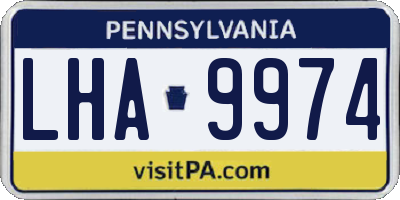 PA license plate LHA9974