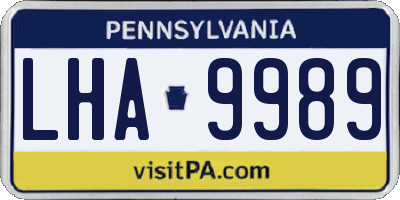 PA license plate LHA9989