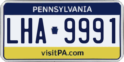 PA license plate LHA9991