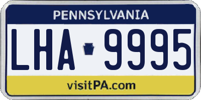PA license plate LHA9995