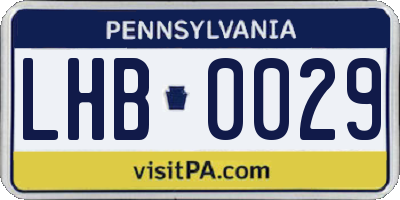 PA license plate LHB0029