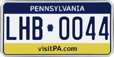 PA license plate LHB0044